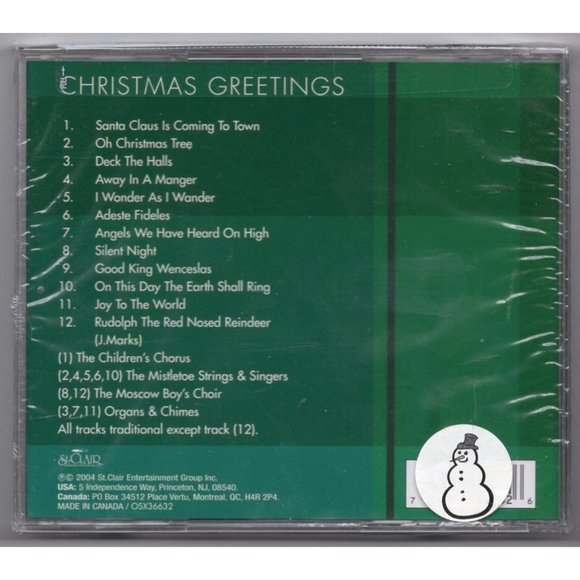 CHRISTMAS GREETINGS 12 Christmas Favorites CD, BRAND-NEW, SEALED - Picture 2 of 2